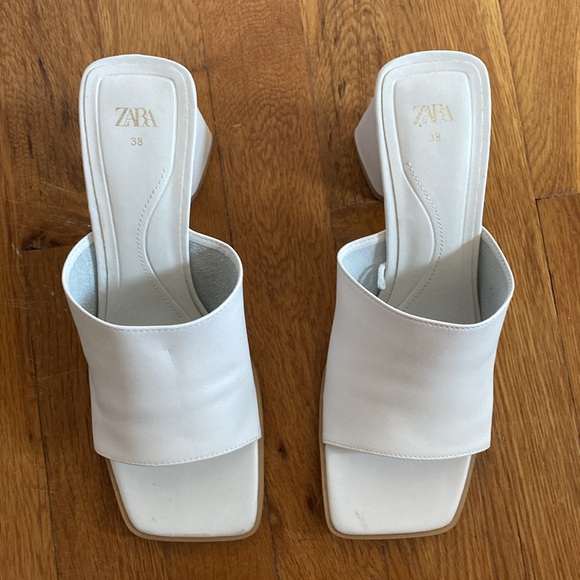 Zara white heeled sandals - Picture 3 of 4